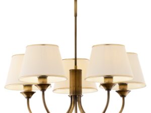 Miniaturka 2 - Classic 2133 lampa pięciopunktowa z włączonymi białymi abażurami