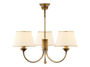 Miniaturka 9 - Lampa wisząca Classic 3-punktowa z abażurami, antyczny mosiądz na białym tle