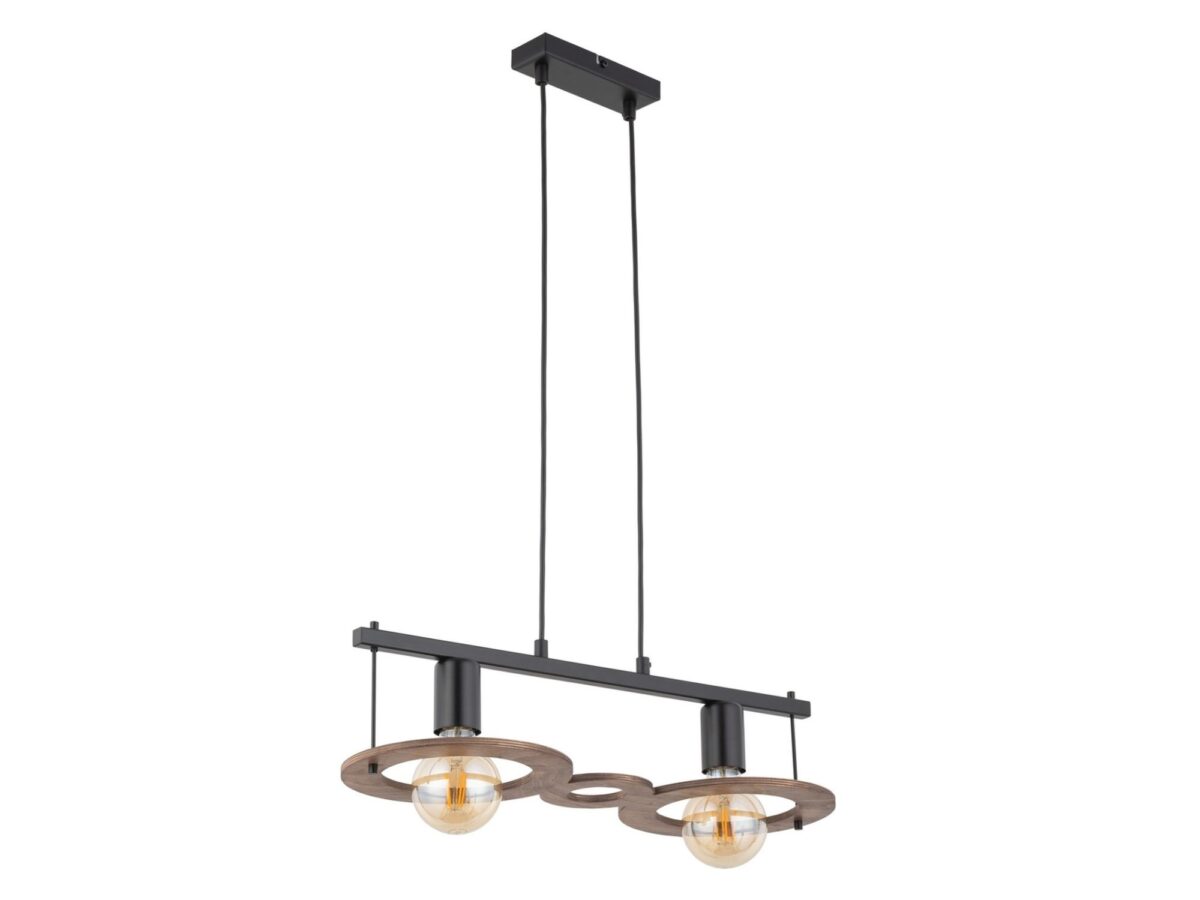 Lampa wisząca Coffee 2-punktowa czarno-brązowa