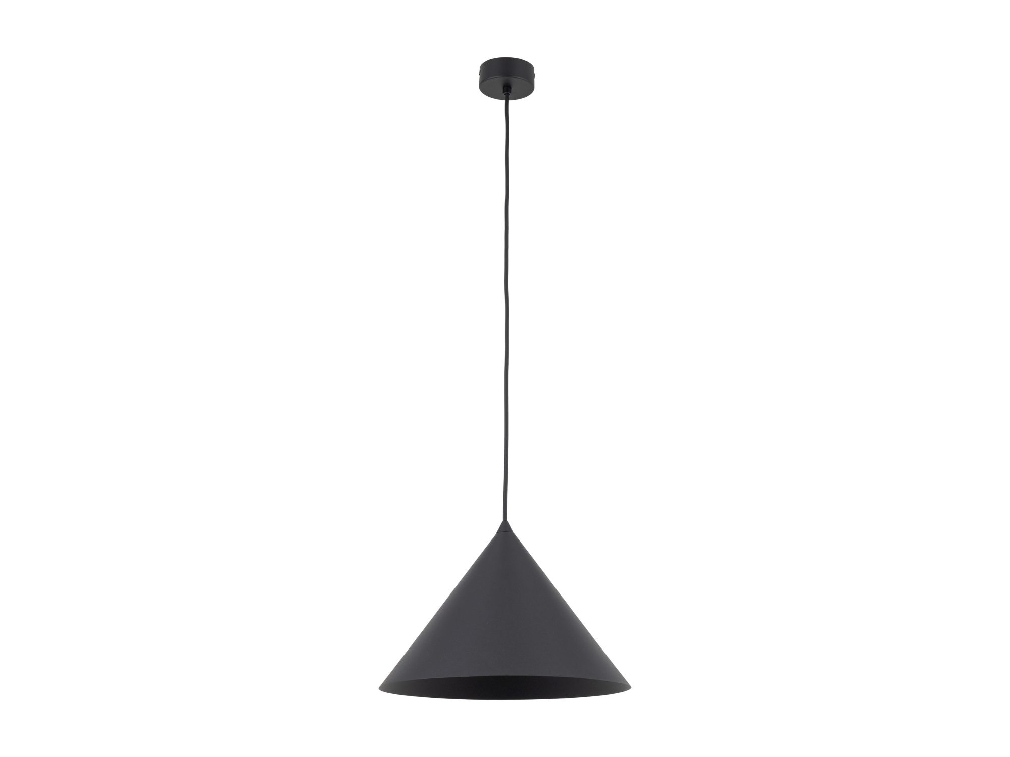 Czarna lampa wisząca Cono L na białym tle