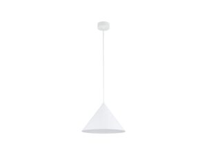 Miniaturka 9 - Biała lampa wisząca Cono M z metalowym kloszem na białym tle