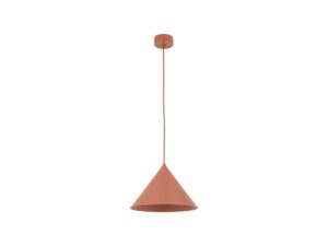 Miniaturka 1 - Ceglasta lampa wisząca Cono M z metalowym kloszem na białym tle