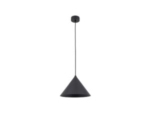 Miniaturka 20 - Czarna lampa wisząca Cono M ze stożkowym metalowym kloszem na białym tle