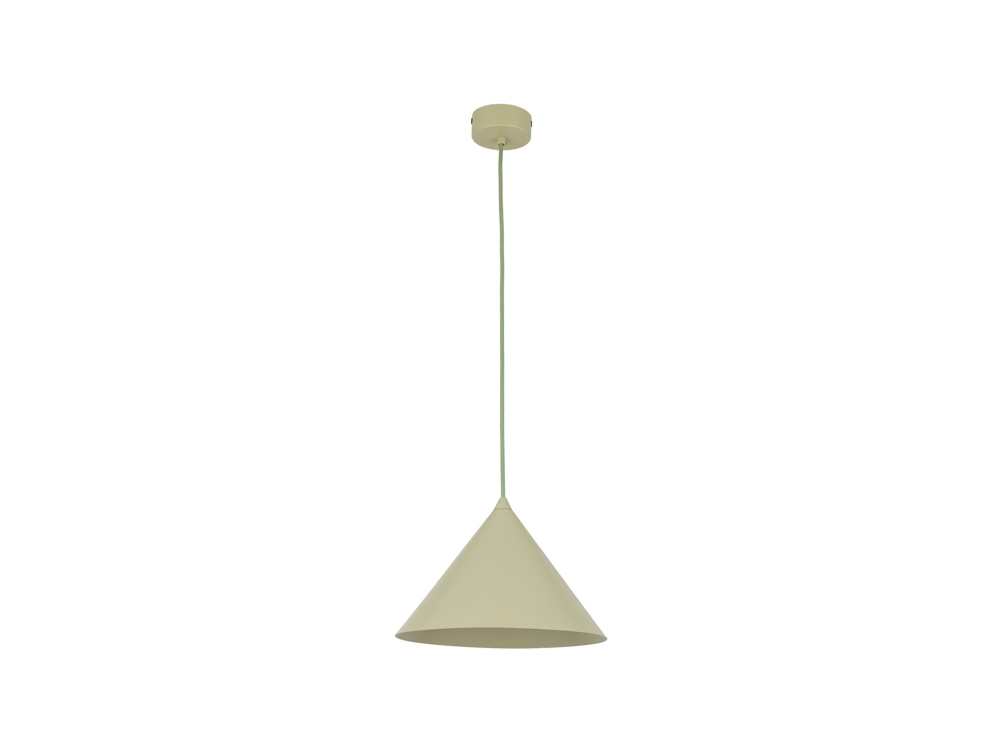 Pistacjowa lampa wisząca Cono M z metalowym kloszem