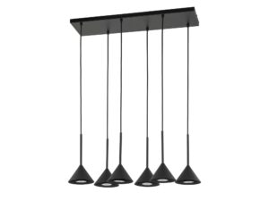Miniaturka 4 - Lampa wisząca Cono Mini 6-punktowa czarna na białym tle