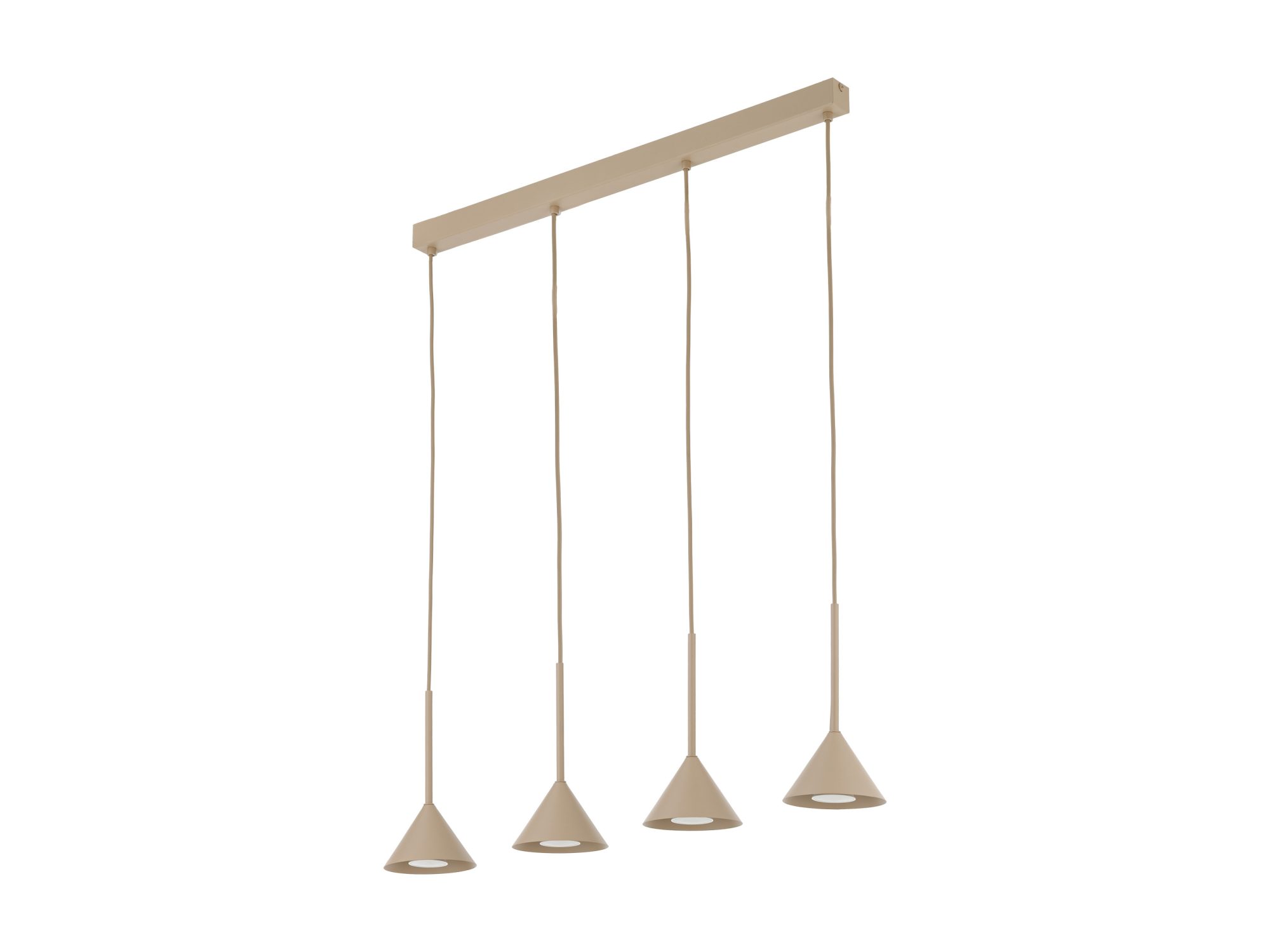 Lampa Cono Mini czteropunktowa w kolorze piaskowego beżu na białym tle
