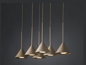 Miniaturka 3 - Lampa wisząca Cono Mini 6-punktowa w piaskowym beżu, drugie ujęcie