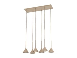 Miniaturka 2 - Lampa wisząca Cono Mini 6-punktowa w piaskowym beżu na białym tle