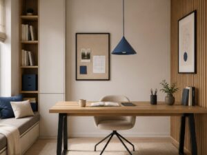 Miniaturka 9 - Lampa wisząca Cono S E27 w kolorze granatowy w aranżacji wnętrza