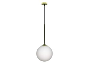 Miniaturka 4 - Lampa wisząca Coraveta 20 cm złota z mleczną białą kulą na białym tle