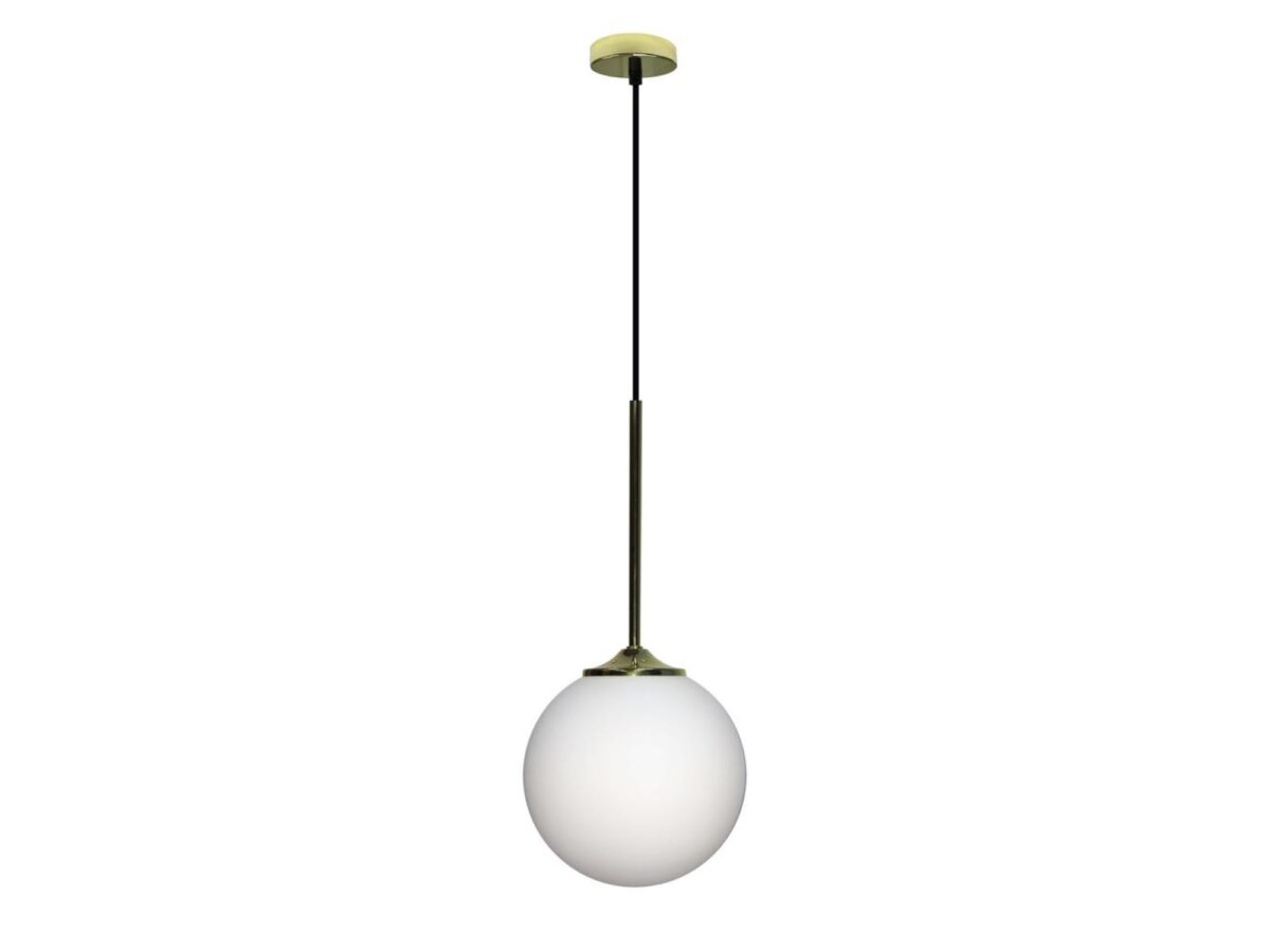 Lampa wisząca Coraveta złota 18 cm z białą kulą