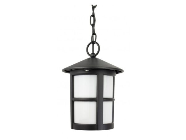 Lampa wisząca CORDOBA II K 1018/1/TD, czarna z łańcuchem i białym kloszem
