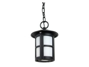 Miniaturka 3 - Lampa wisząca CORDOBA K 1018/1/T – czarna latarnia na łańcuchu z białym kloszem