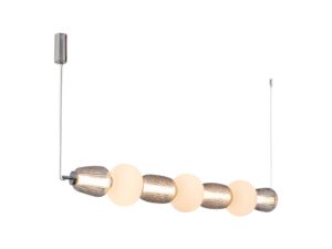 Miniaturka 1 - Chromowana pozioma lampa Corenia LED 42 W z siedmioma segmentami ze szkła