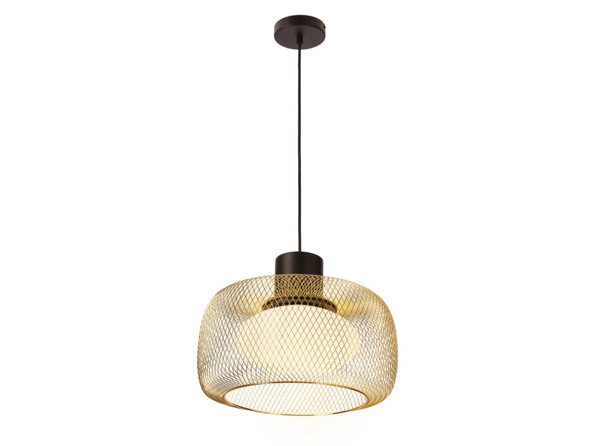 Lampa wisząca Coretino z ażurową osłoną 40 cm czarno-złota