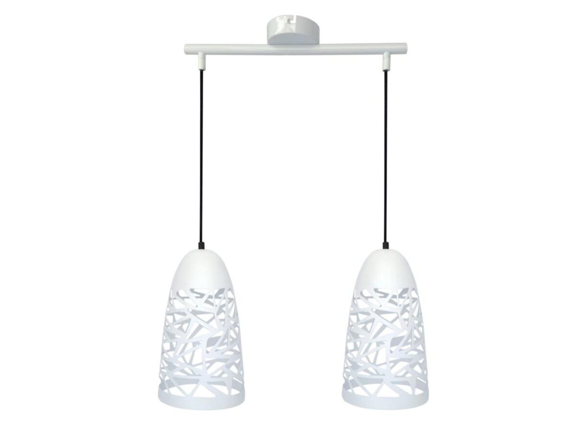 Lampa wisząca Corileta biała 2-punktowa 40 cm