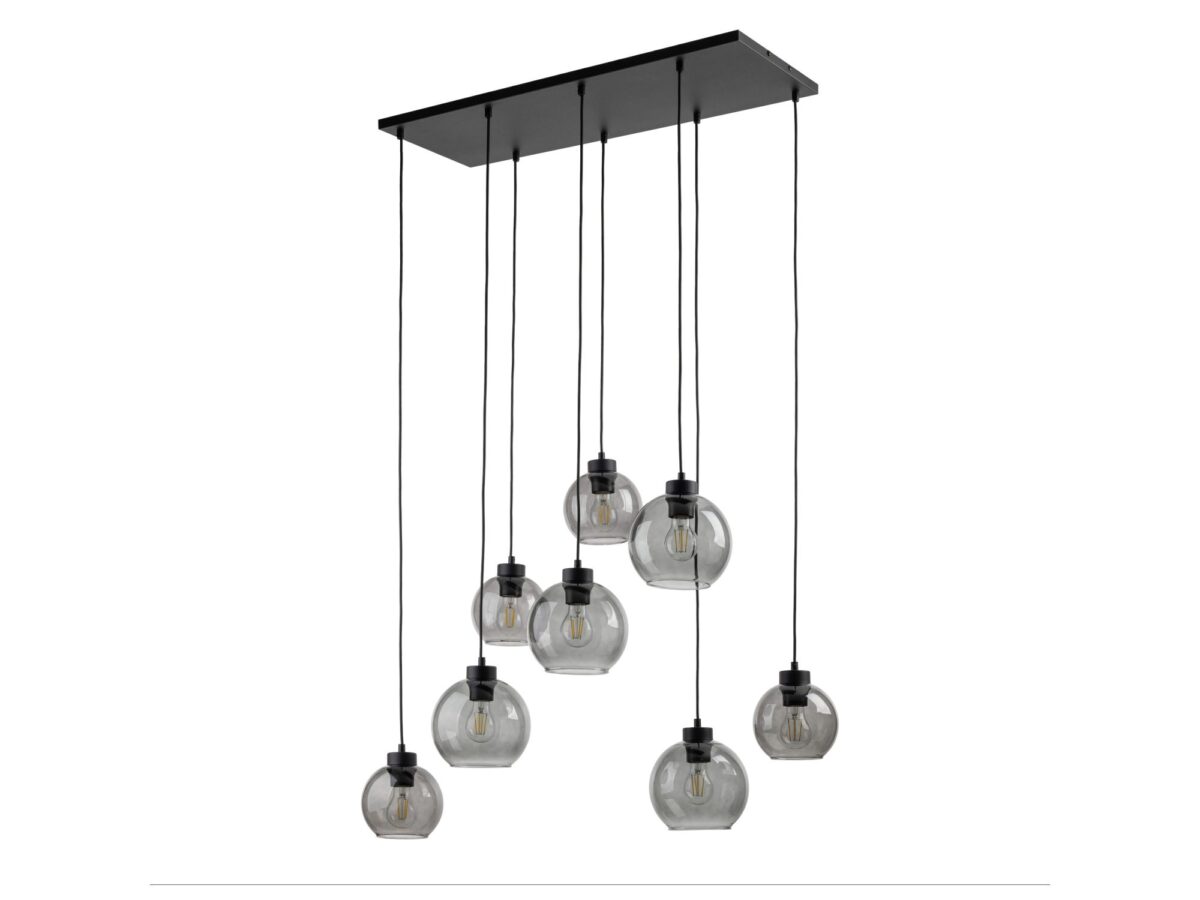 Lampa wisząca Cubus 8-punktowa ze szklanymi kloszami