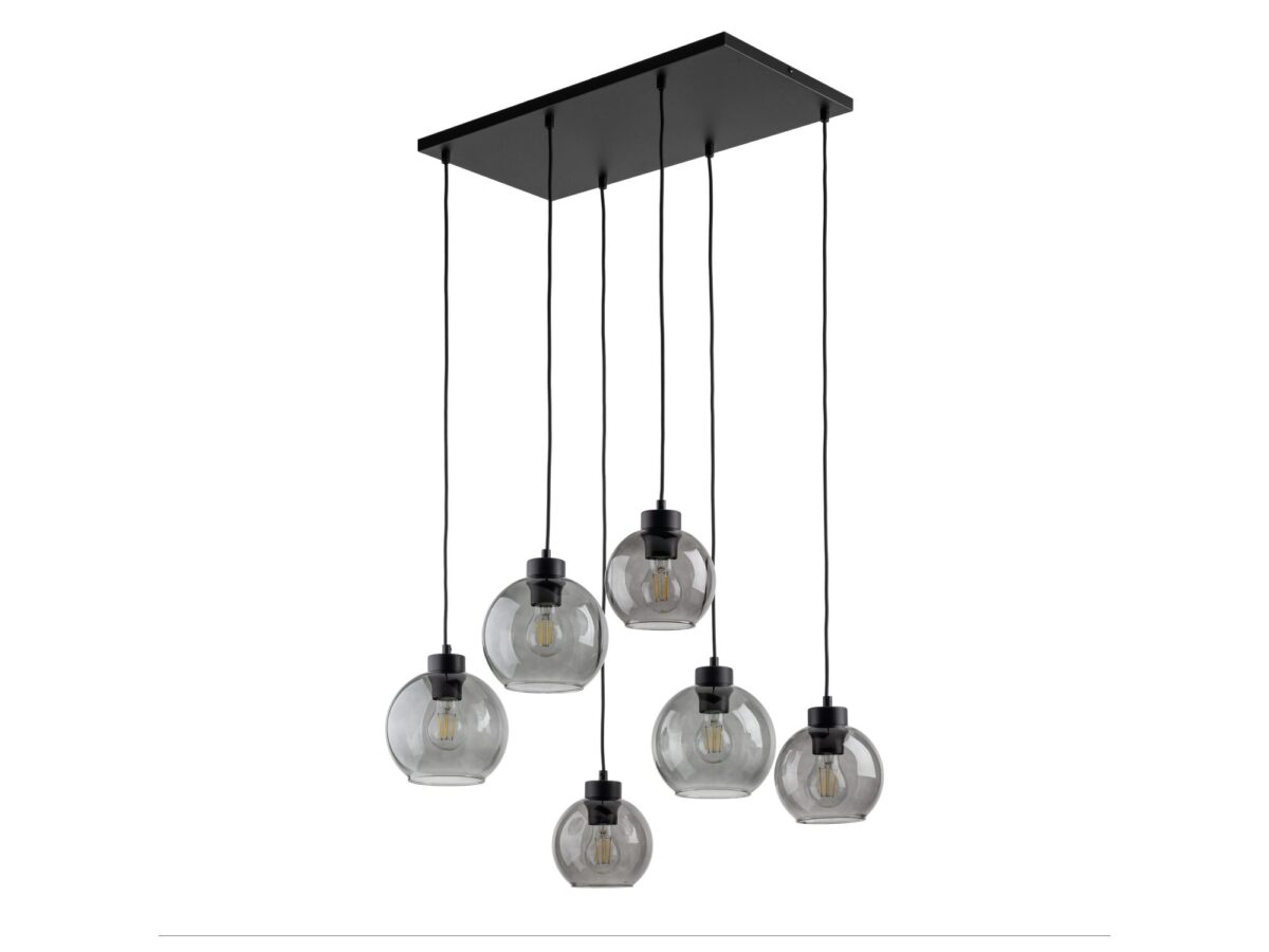 Lampa wisząca Cubus 6-punktowa ze szklanymi kloszami