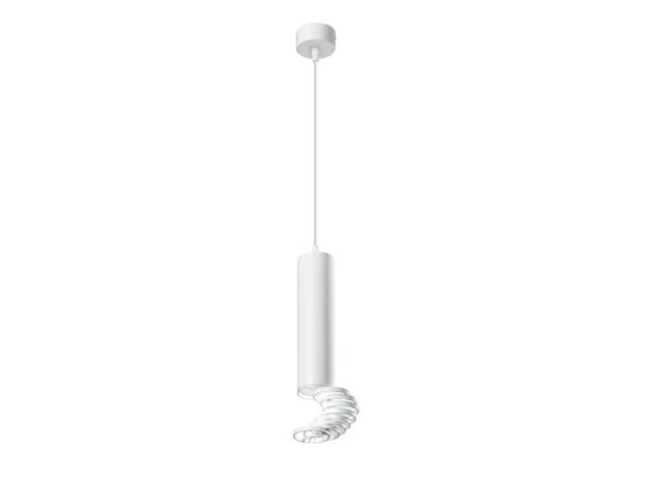 Lampa wisząca cylindryczna GU10 w białym kolorze z długim zwisem