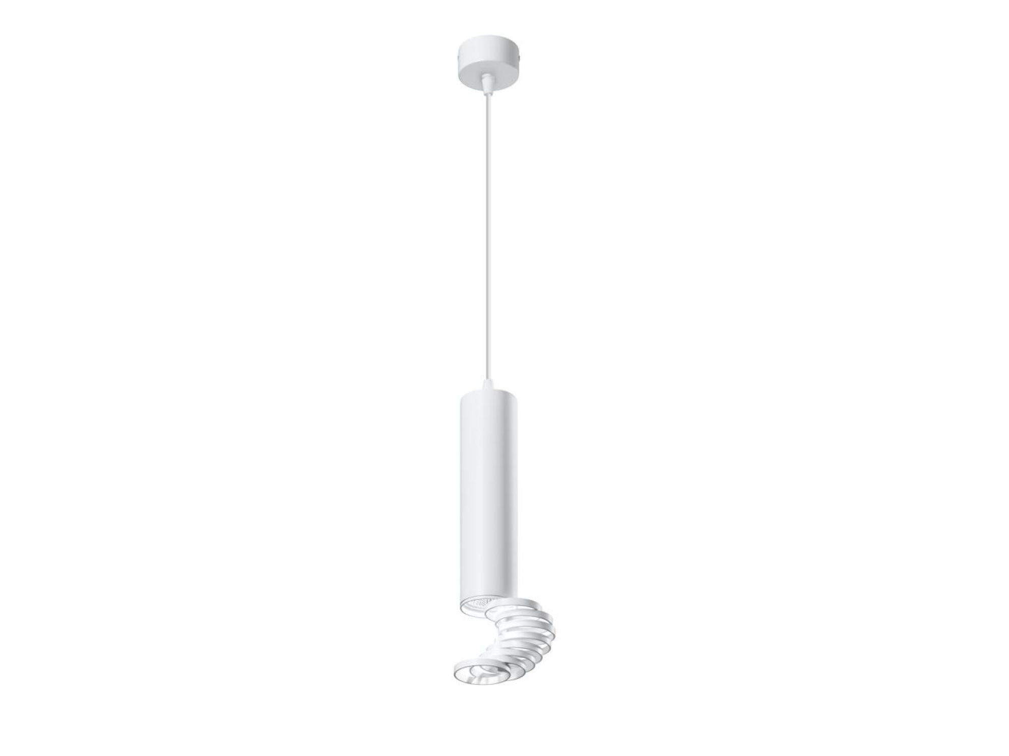 Lampa wisząca cylindryczna GU10 w białym kolorze z długim zwisem