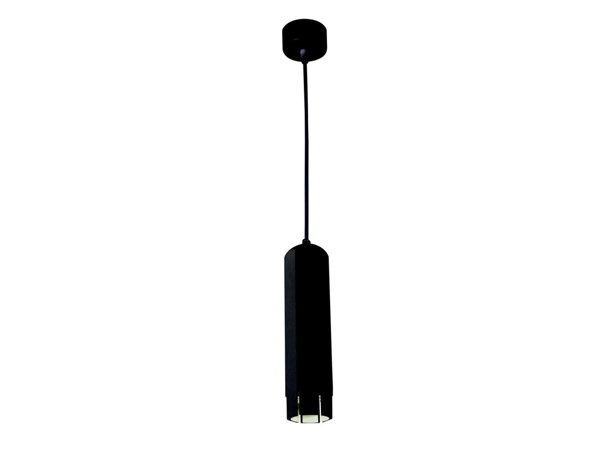 Lampa wisząca GU10 z czarnym cylindrycznym korpusem