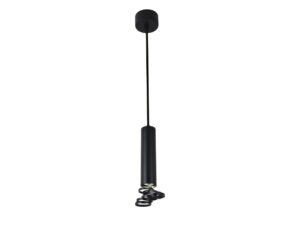 Miniaturka 1 - Czarna lampa wisząca cylindryczna GU10 na pojedynczym przewodzie