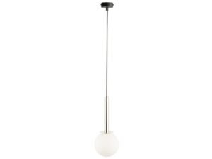 Miniaturka 8 - Lampa wisząca Daisy 1, srebrne wykończenie i biały kulisty klosz