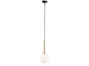 Miniaturka 4 - Lampa wisząca Daisy 1, złote wykończenie i biały szklany klosz