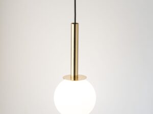 Miniaturka 5 - Biały kulisty klosz lampy Daisy 1 ze złotym metalowym wykończeniem