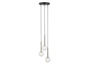 Miniaturka 2 - Lampa wisząca Daisy 3 srebrna transparentne kule, widok całości