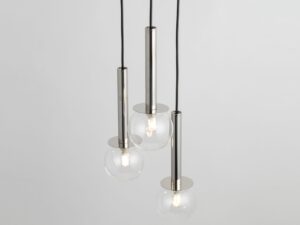 Miniaturka 3 - Lampa Daisy 3 srebrna z przezroczystymi kloszami, detal światła