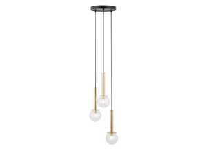 Miniaturka 6 - Lampa wisząca Daisy 3 złota z przezroczystymi kulami, całość