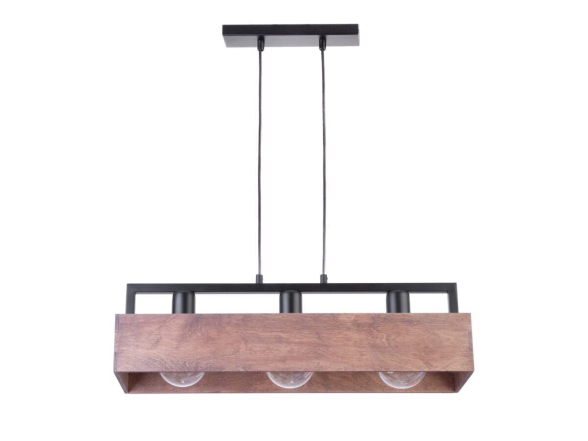 Lampa wisząca Dakota 3-punktowa z brązowymi kloszami