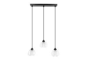 Miniaturka 1 - Lampa wisząca Dalamano z trzema przezroczystymi szklanymi kloszami