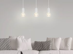 Miniaturka 3 - Lampa wisząca Dalomena biała w aranżacji pomieszczenia