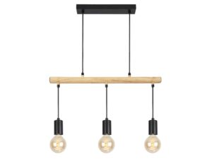 Miniaturka 4 - Lampa wisząca Dalomena czarna z trzema oprawkami E27