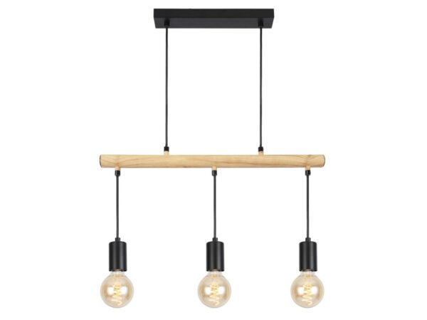 Lampa wisząca Dalomena czarna z trzema oprawkami E27