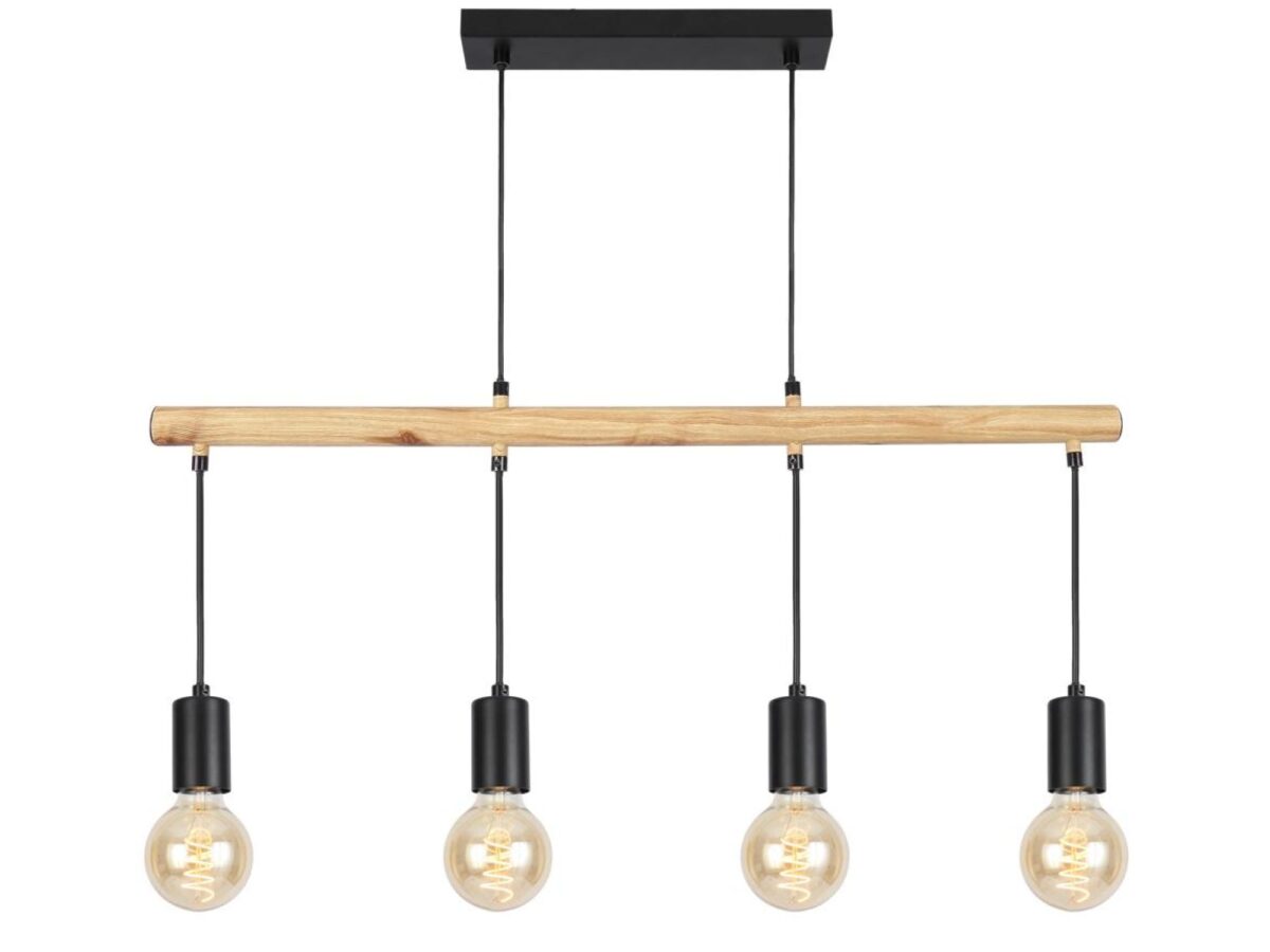 Lampa wisząca Dalomena czarna 4-punktowa bez kloszy 81 cm