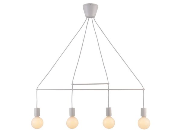 Lampa wisząca Dalosira biała matowa z czterema zwisającymi oprawkami