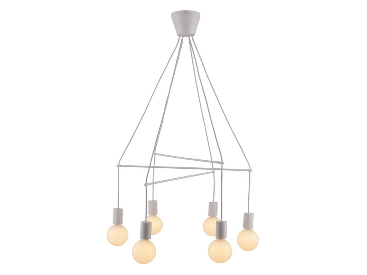 Lampa wisząca Dalosira 6-punktowa z regulowanymi przewodami