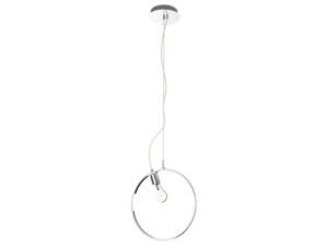 Miniaturka 1 - Lampa wisząca Dalotena chromowana z okrągłym pierścieniem i miejscem na żarówkę E27