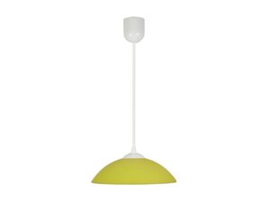 Miniaturka 1 - Żółta lampa wisząca Daverona z półkulistym szklanym kloszem