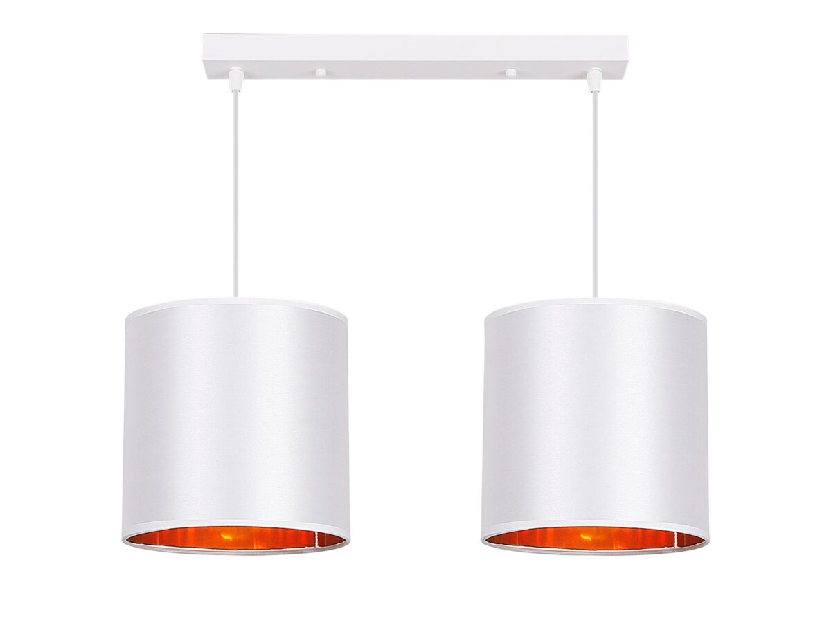 Lampa wisząca Davisino biała 2-punktowa z abażurami E27