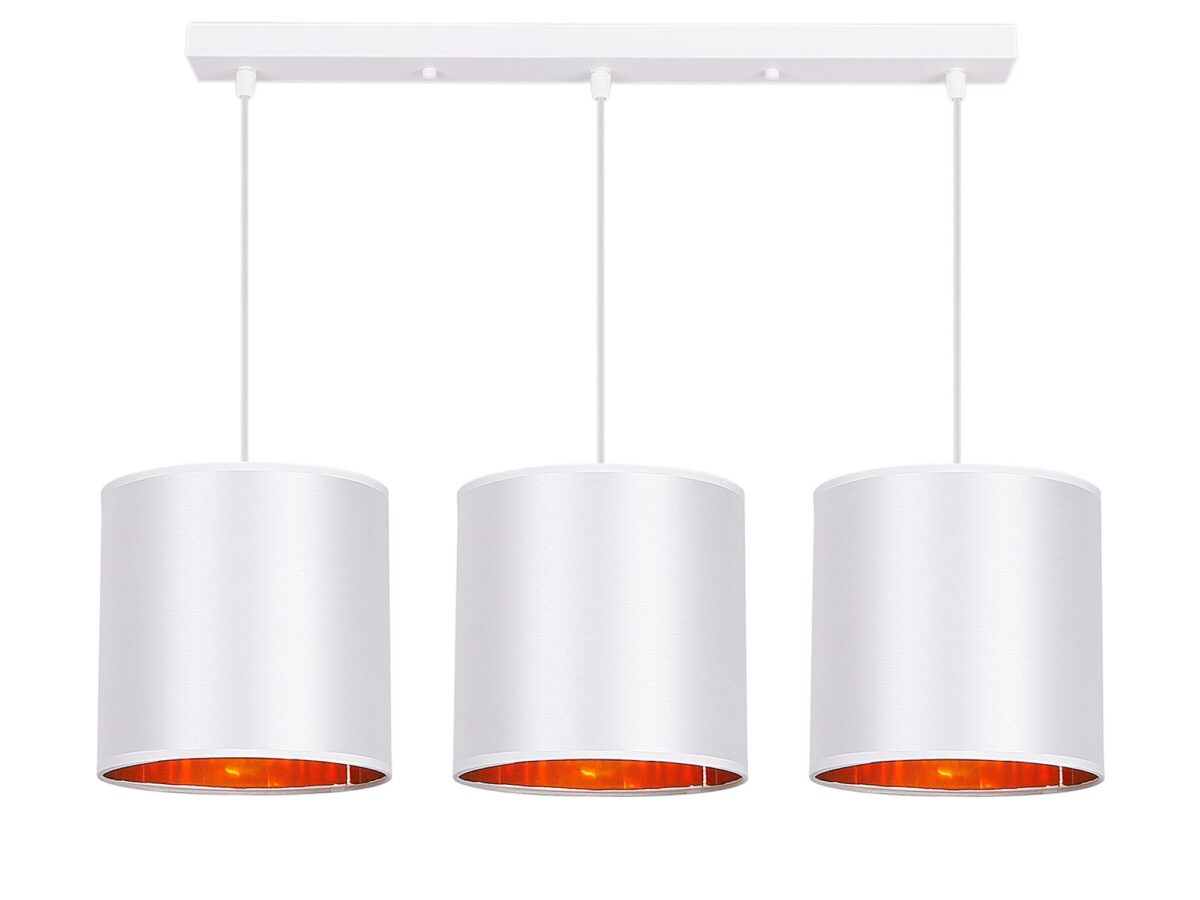 Lampa wisząca Davisino biała 3-punktowa z abażurami E27
