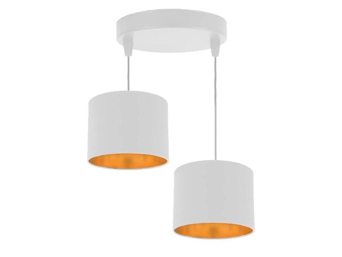 Lampa wisząca Davisino biała 2 abażury E27