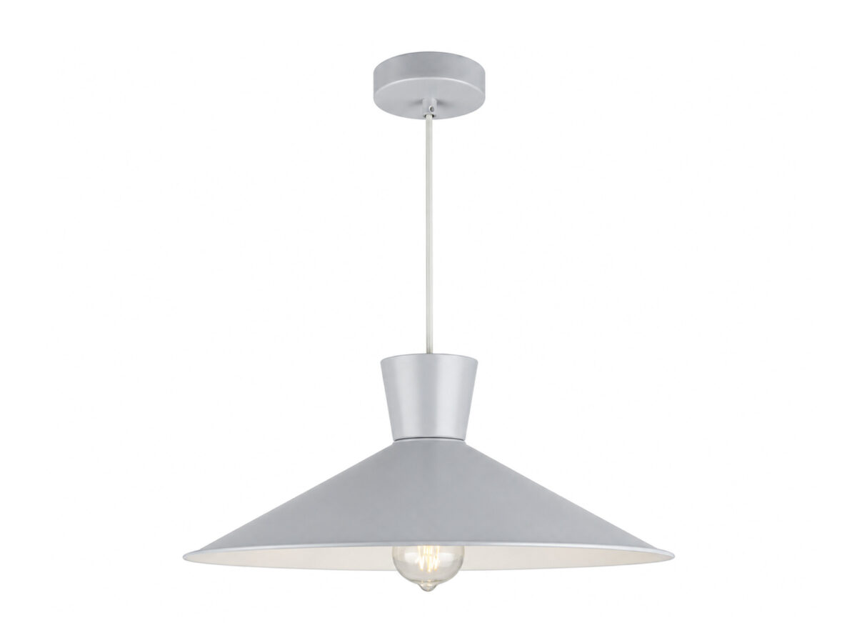 Lampa wisząca Davosia szara 43,5 cm z metalowym kloszem