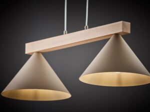 Miniaturka 4 - Lampa Deco 2 w kolorze ciepłego beżu i jasnego brązu na ciemniejszym tle