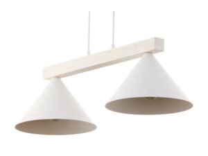 Miniaturka 11 - Zbliżenie białych stalowych kloszy i bielonej belki lampy Deco 2