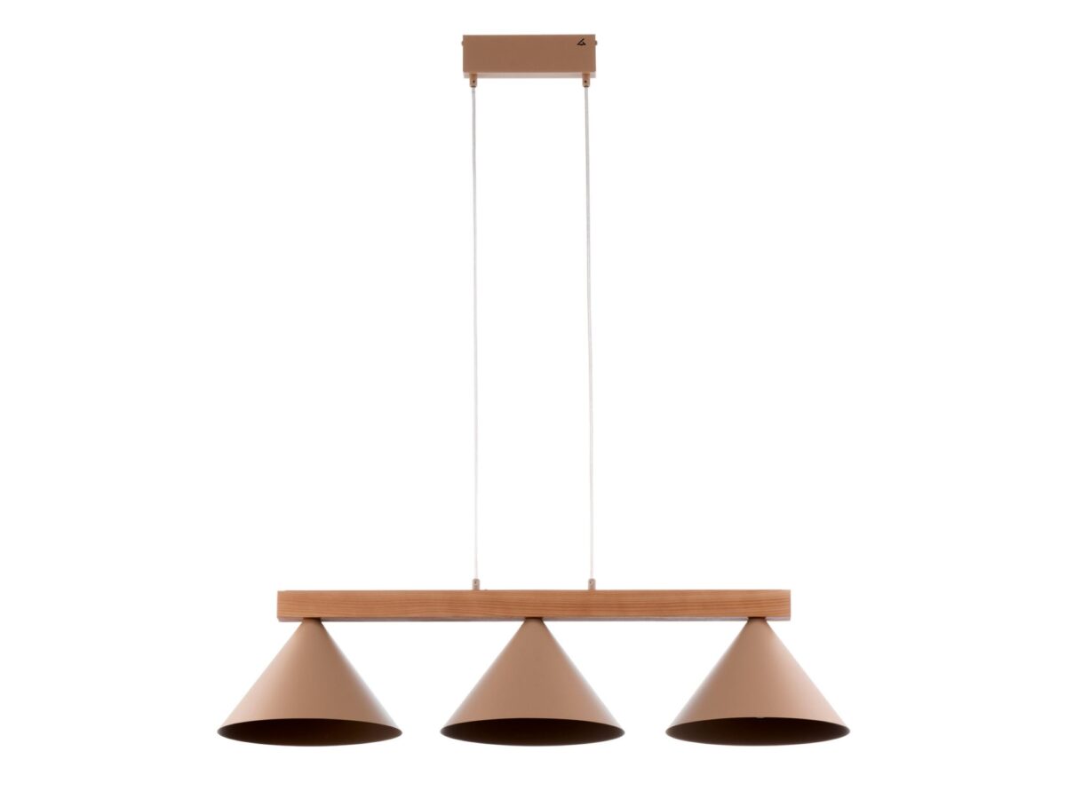 Lampa wisząca Deco 3-punktowa z metalowymi kloszami