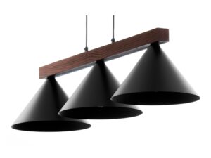 Miniaturka 6 - Lampa wisząca Deco 3 w kolorze czarnym i ciemnobrązowym, ujęcie z boku